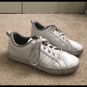 vintage white addidas sneakers